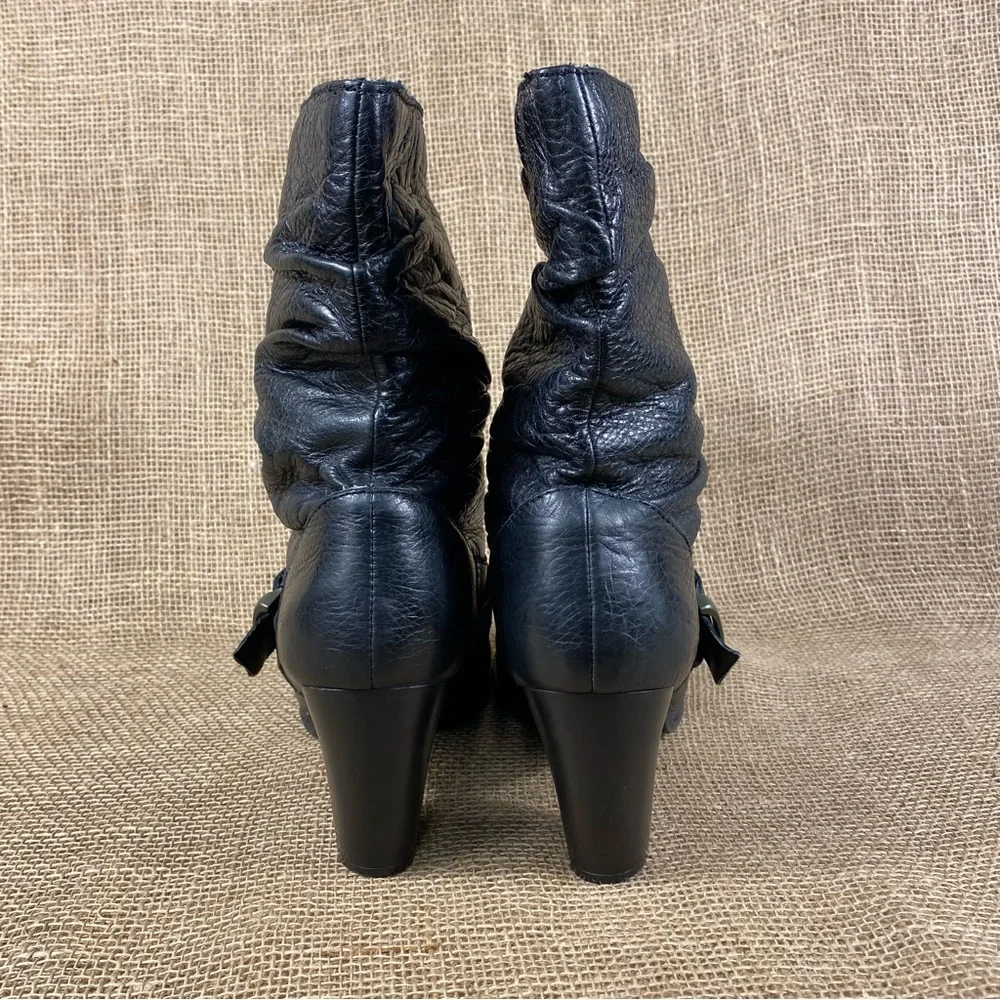 Born boots booties black buckle straps calf high leather women size 10 - Picture 6 of 11